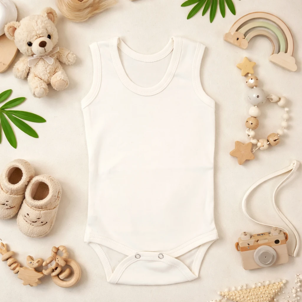 بادی رکابی ساده سفید کد 10537