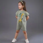 رامپر دخترانه طرح زرافه برند لاکی