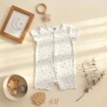 رامپر وارداتی طرح خالدار رنگ سفید برند H&M