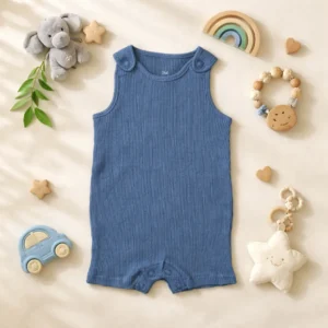 رامپر وارداتی کبریتی ساده رنگ سرمه ای برند KIABI