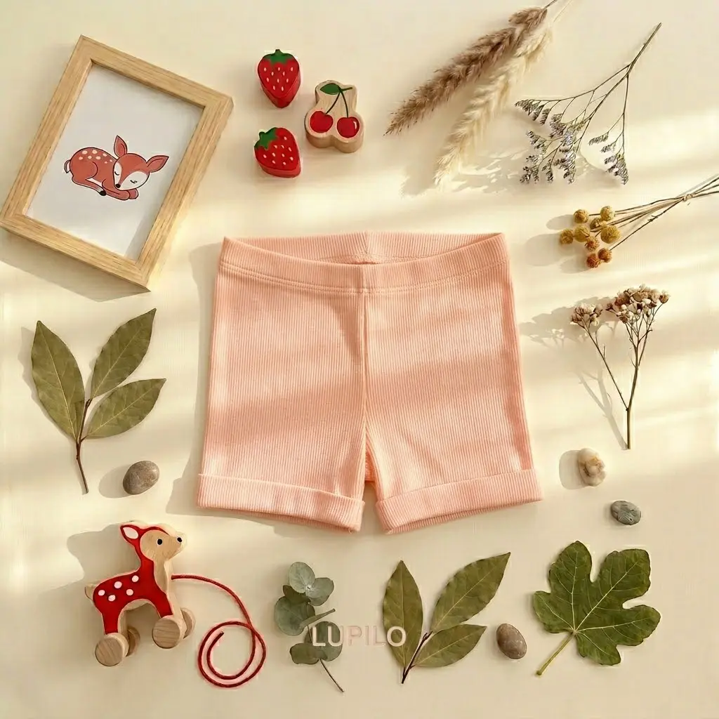 شلوارک لگ نوزادی وارداتی ساده رنگ هلویی برند Lupilu