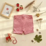 شلوارک لگ نوزادی وارداتی طرح راه راه سفید صورتی برند Lupilu