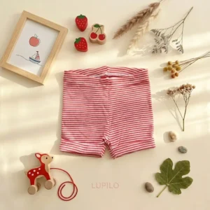 شلوارک لگ نوزادی وارداتی طرح راه راه سفید صورتی برند Lupilu