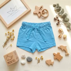 شلوارک نوزادی وارداتی ساده رنگ آبی برند Lupilu