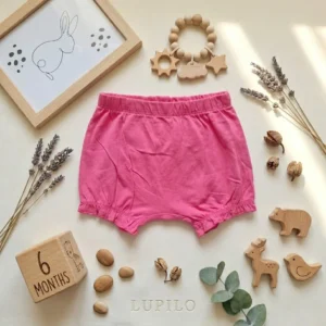شورتک نوزادی وارداتی ساده رنگ سرخابی برند Lupilu