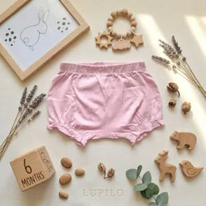 شورتک نوزادی وارداتی ساده رنگ صورتی برند Lupilu
