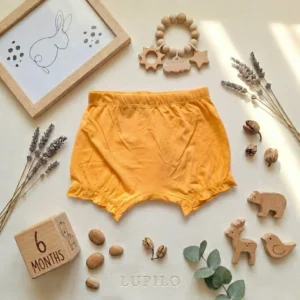 شورتک نوزادی وارداتی ساده رنگ نارنجی برند Lupilu