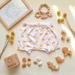 شورتک نوزادی وارداتی طرح خورشید رنگ سفید برند Lupilu