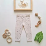 لگ نوزادی وارداتی طرح برگ رنگ کرم برند H&M
