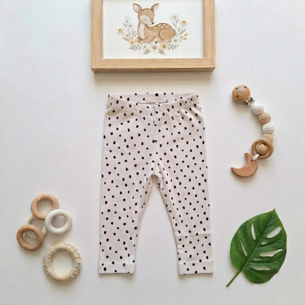 لگ نوزادی وارداتی طرح پلنگی رنگ کرم برند H&M