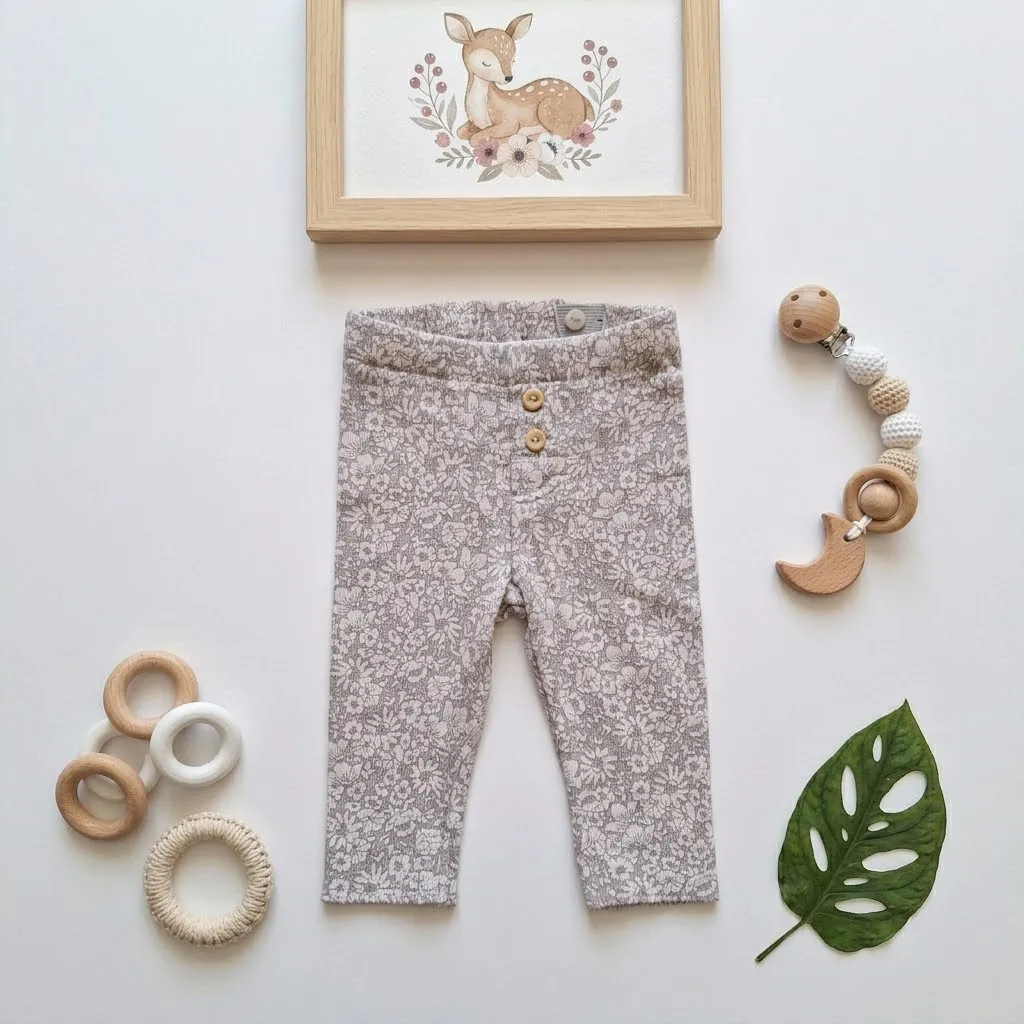 لگ نوزادی وارداتی کبریتی طرح گل رنگ صورتی برند H&M