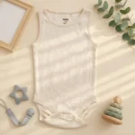بادی رکابی وارداتی ساده رنگ کرم برند Sinsay