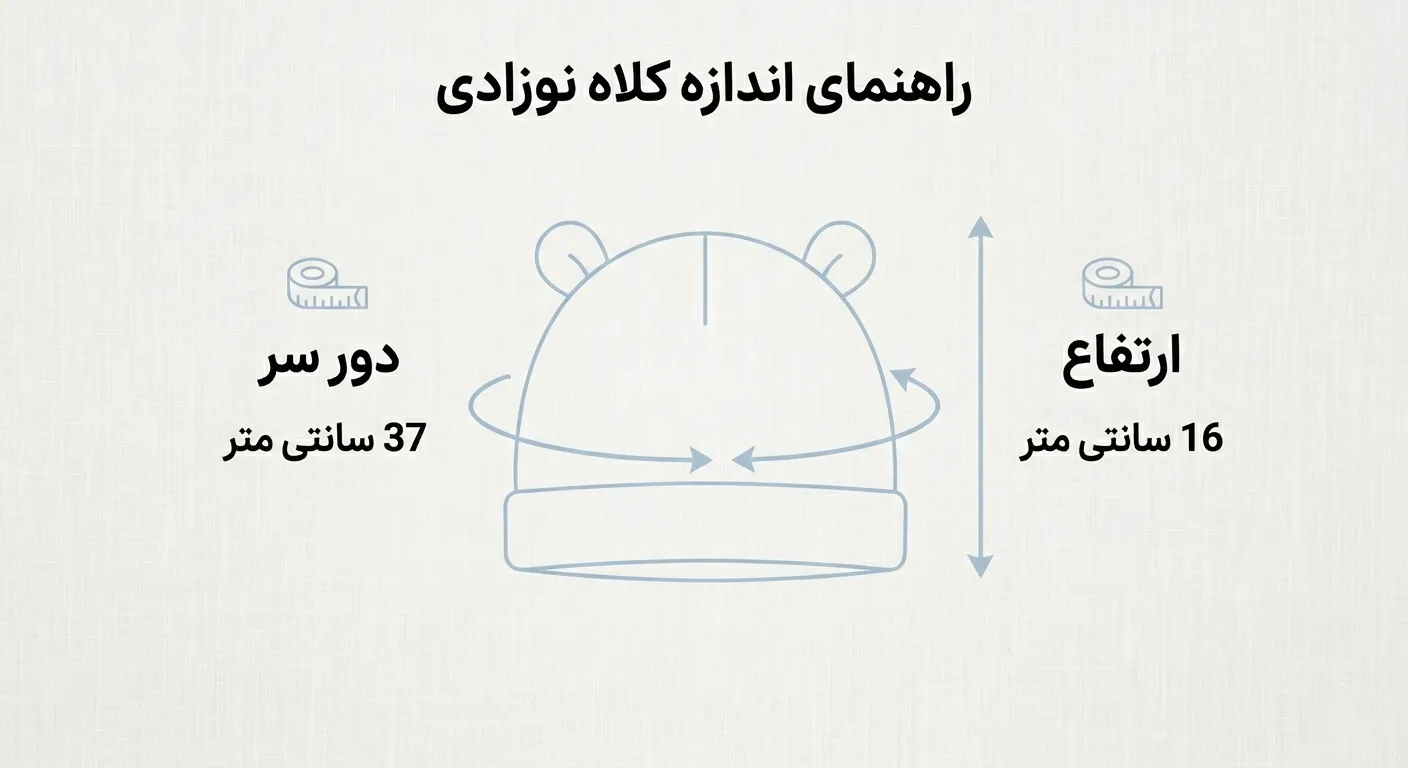 کلاه نوزادی سایز 3 تا 6 ماه