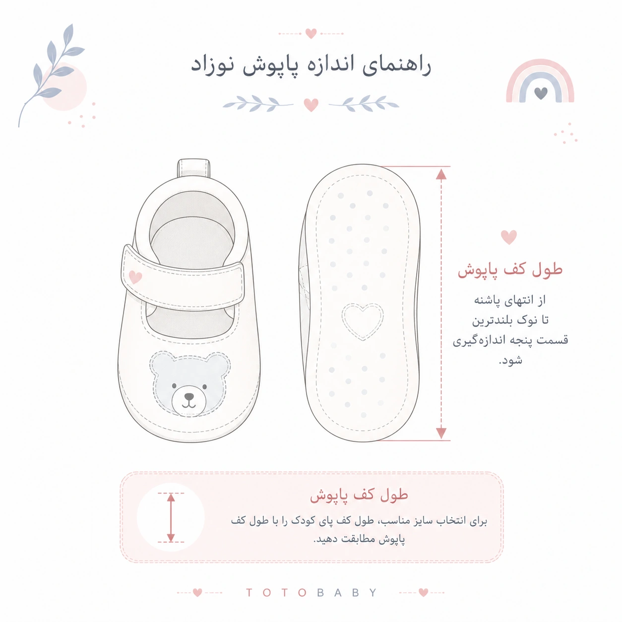 راهنمای اندازه پاپوش